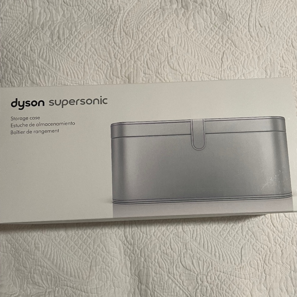 Dyson, new in box silver case for hairdryer